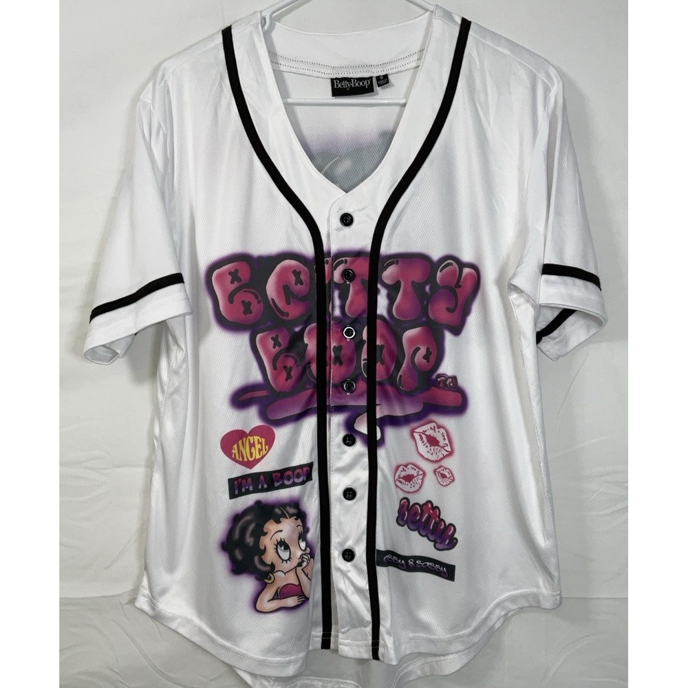 NWOT Unisex Betty Boop Classy & Sassy White‎ Graphic Short Sleeve Jersey - Small